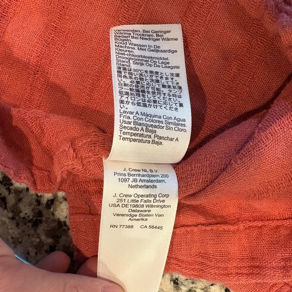 J. Crew Factory Short-sleeve textured camp shirt Burnished Barn - Small - Picture 6 of 6